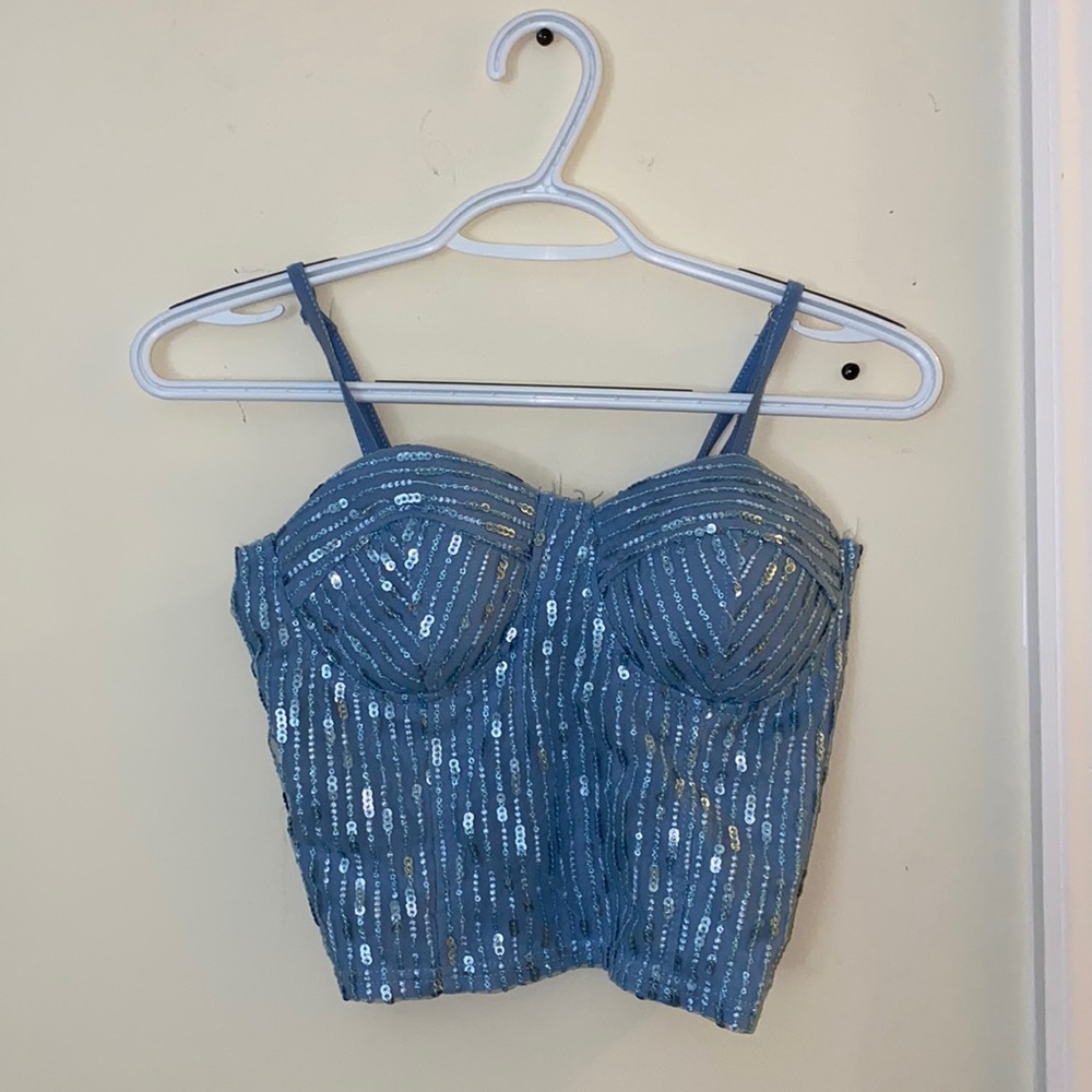 Sparkly Blue Corset Top